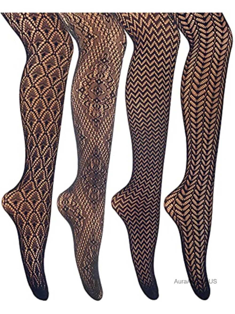 Women's Patterned Fishnet Tights Stretchy Pantyhose One Size